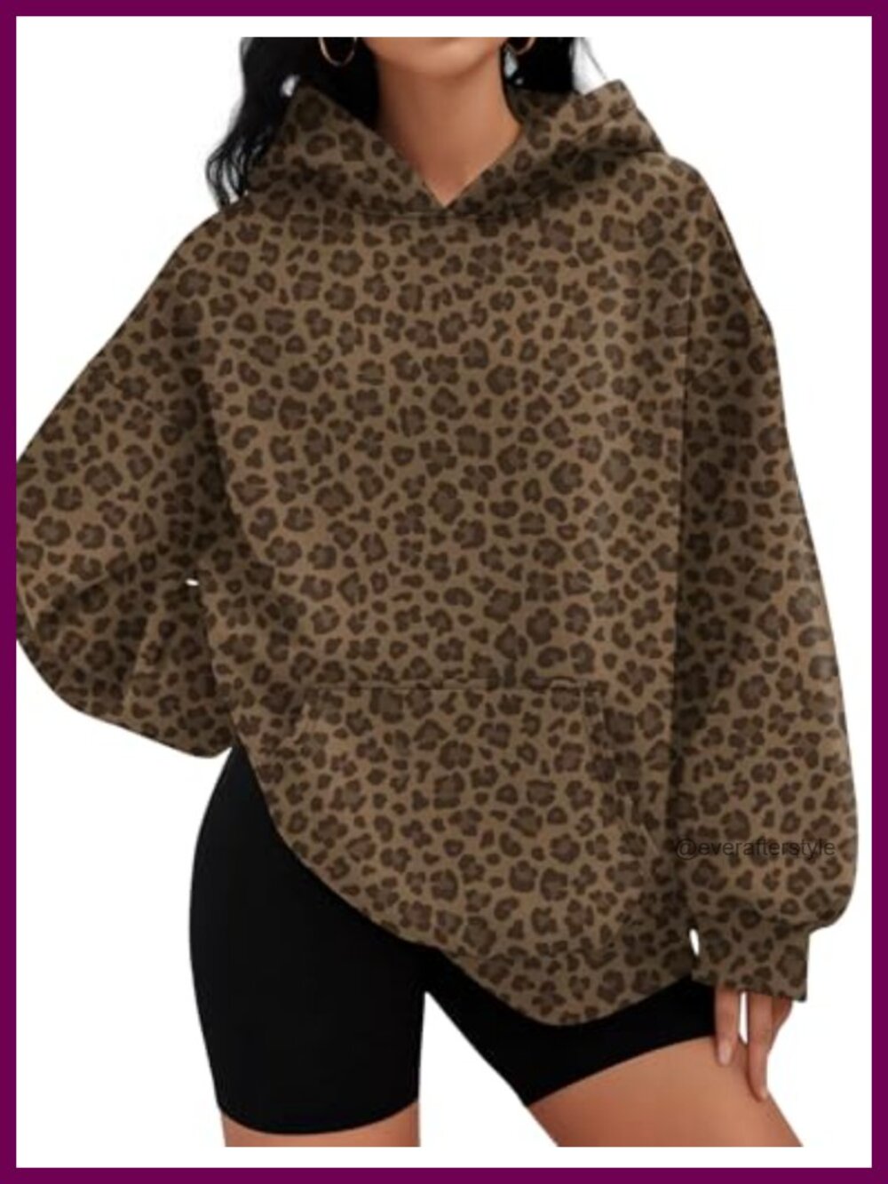 Oversized Fleece Lined Hoodie Pullover Sweatshirt with Pocket
